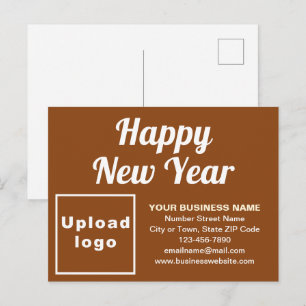 Tarjeta Postal Marrón de Año Nuevo Empresarial
