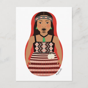 Tarjeta postal Matryoshka Māori, neozelandesa