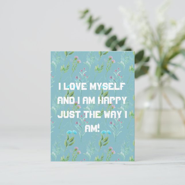 Tarjeta postal 'Me amo a mí mismo' (Anverso de pie)