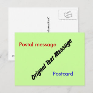 Tarjeta postal - Mensaje de texto original