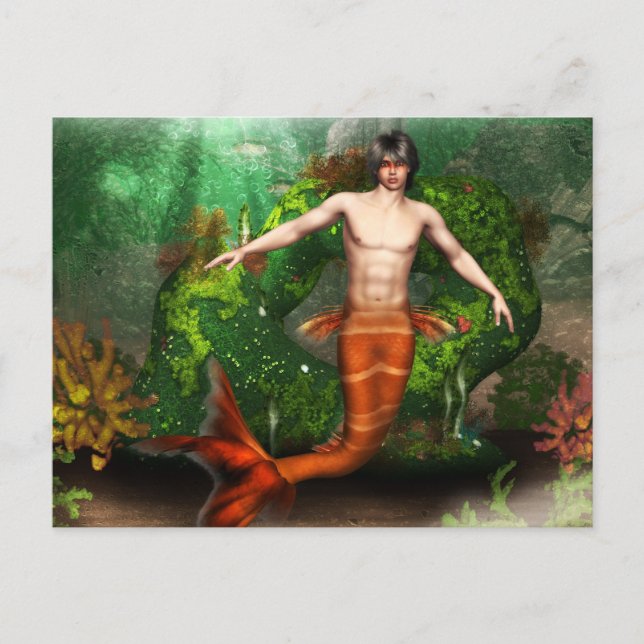 Tarjeta postal Merman Swimming (Anverso)