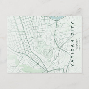 Tarjeta postal mínima del mapa de la Ciudad del Va