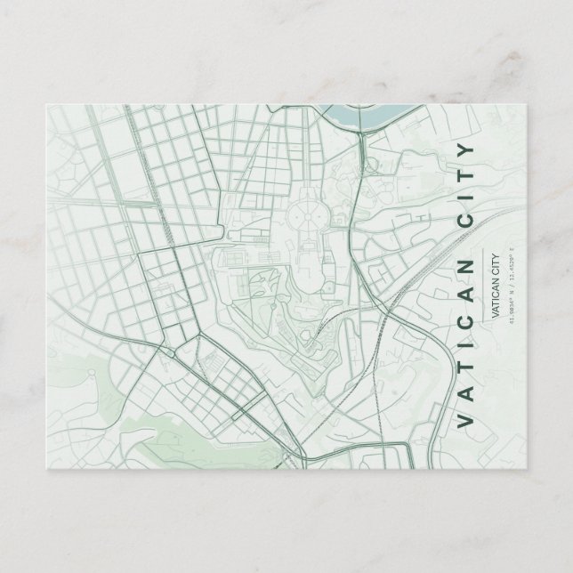 Tarjeta postal mínima del mapa de la Ciudad del Va (Anverso)