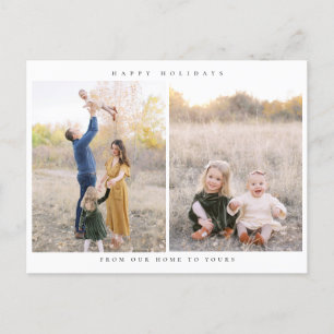 Tarjeta postal minimalista de dos fotos