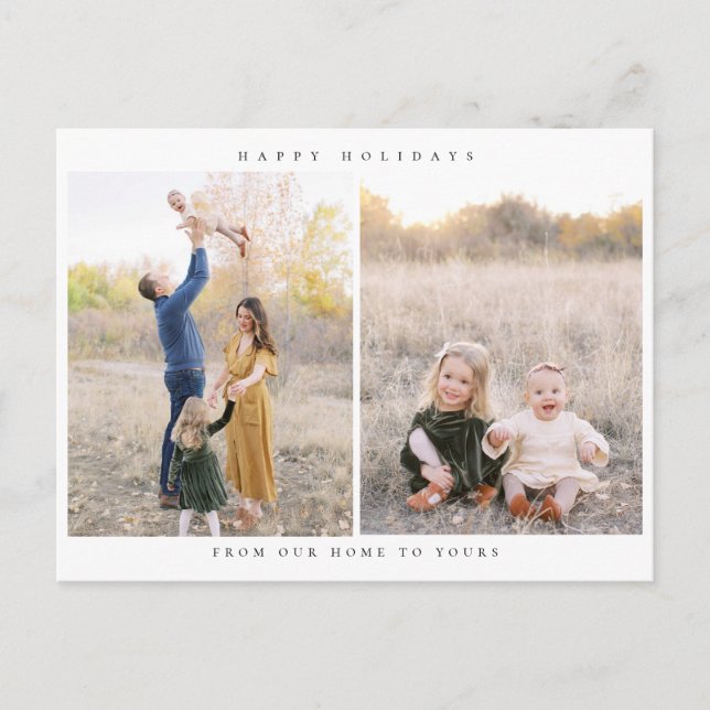 Tarjeta postal minimalista de dos fotos (Anverso)