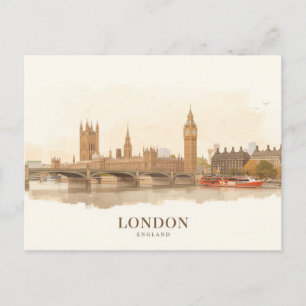 Tarjeta postal minimalista de Londres Big Ben Tham