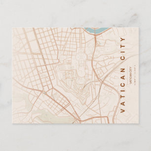Tarjeta postal minimalista del mapa de la Ciudad d