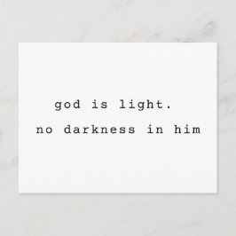 Tarjeta postal minimalista tipográfica Dios es Luz