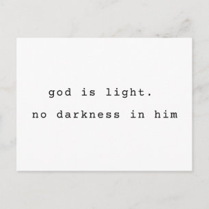 Tarjeta postal minimalista tipográfica Dios es Luz