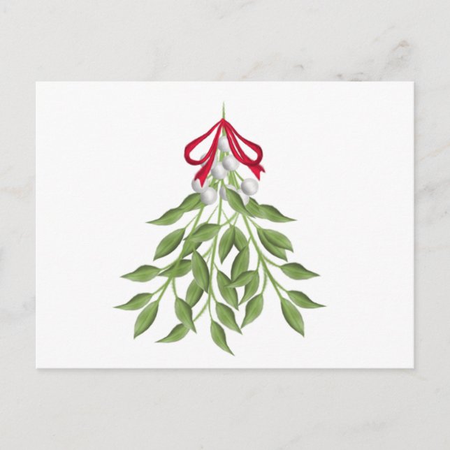 Tarjeta postal Mistletoe Holiday (Anverso)