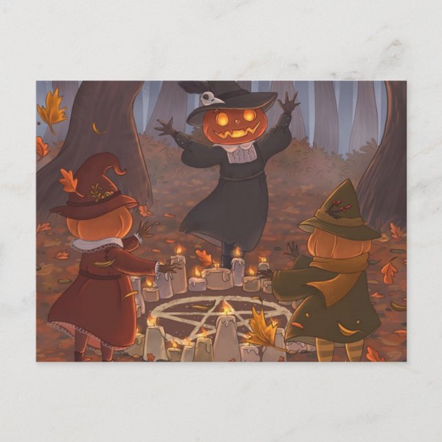 Tarjeta postal moderna, Cabeza de calabaza (Anverso)