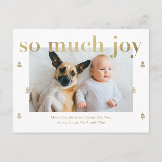 Tarjeta Postal Moderna de Alegría para las Fiestas (Anverso)