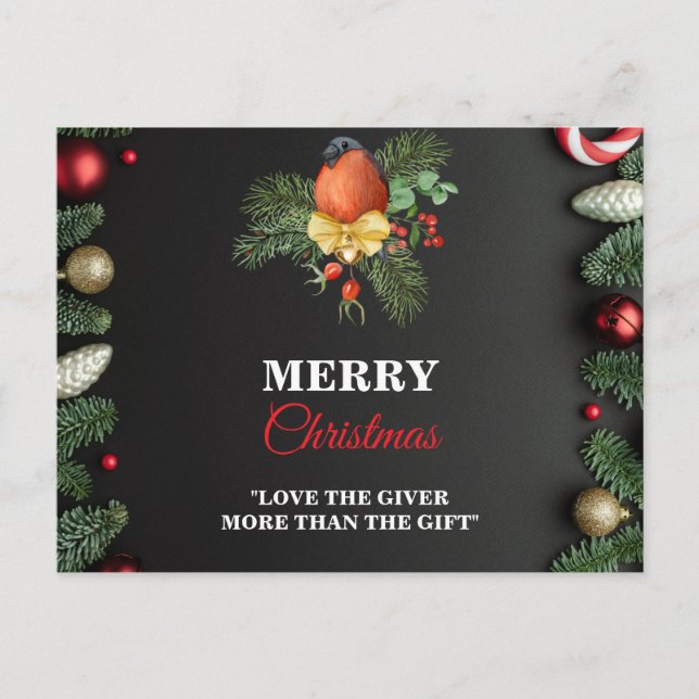Tarjeta postal moderna de Feliz Navidad (Anverso)