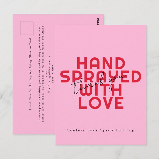 Tarjeta postal moderna hecha a mano con amor graci (Anverso / Reverso)