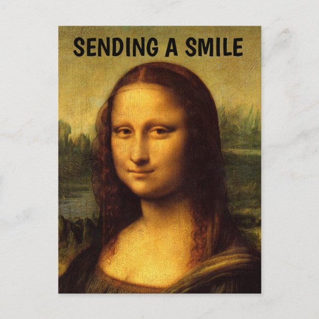 TARJETA POSTAL MONA LISA ENVIANDO UNA SONRISA (Anverso)