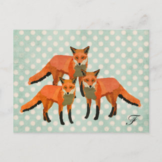 Tarjeta postal monográfica Amber Foxes