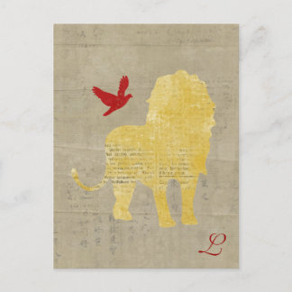 Tarjeta postal monográfica de oro sobre la silueta