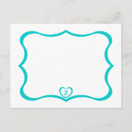 Tarjeta postal monogramada simple elegante #Verde