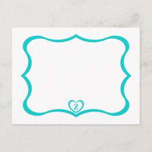Tarjeta postal monogramada simple elegante #Verde 