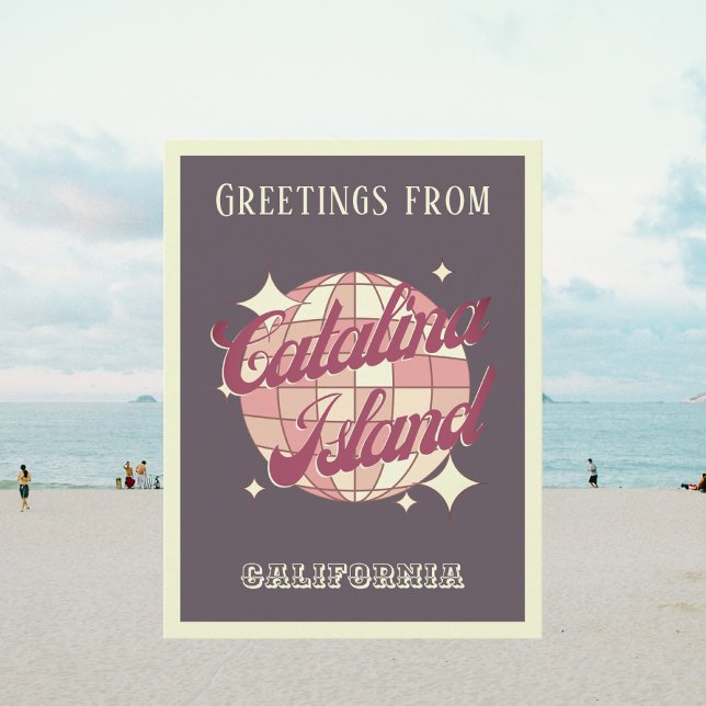 Tarjeta postal morada de la isla de Santa Catalina (Subido por el creador)