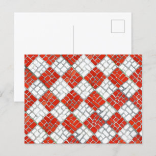 Tarjeta postal MOSAIC DE VERIFICACIÓN ROJA
