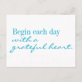 Tarjeta postal motivacional de corazón agradecido