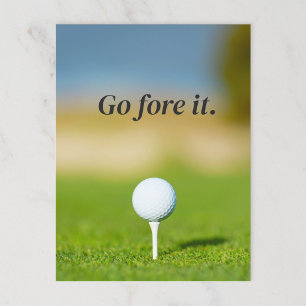 Tarjeta postal motivacional de golf Go Fore It