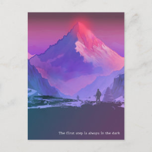 Tarjeta postal motivacional minimalista Alpenglow