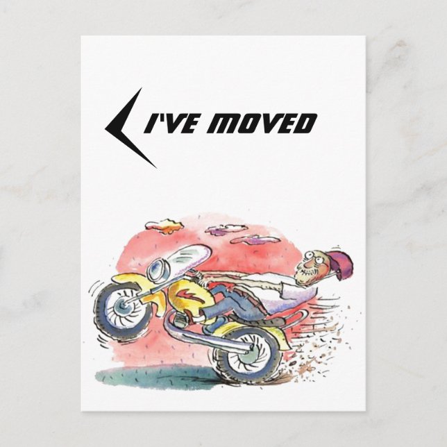 Tarjeta Postal Motociclista Me Mudé Nueva Direcció (Anverso)