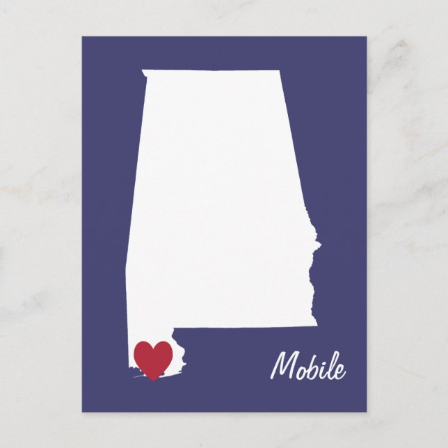 Tarjeta postal móvil de Alabama (Anverso)