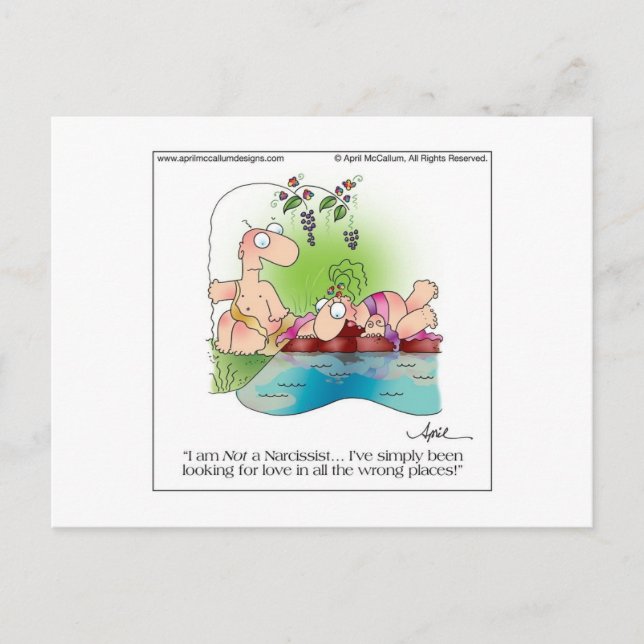 Tarjeta postal "MUJER NARCISISTA" de April McCallu (Anverso)