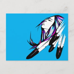 Tarjeta postal mujer nativa americana