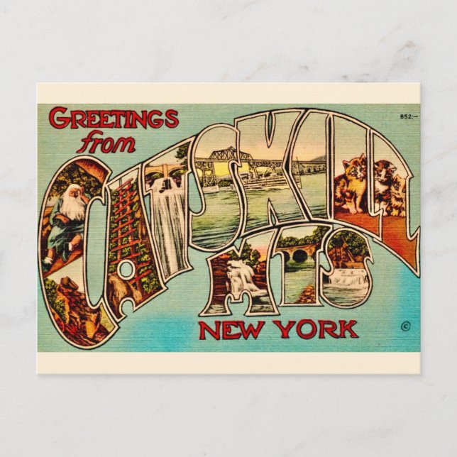 Tarjeta postal muy antigua de las montañas de Cats (Anverso)