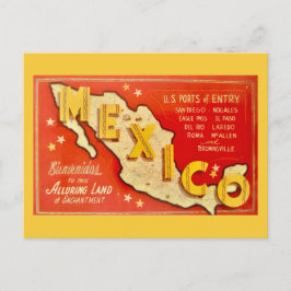 Tarjeta postal muy vintage de México
