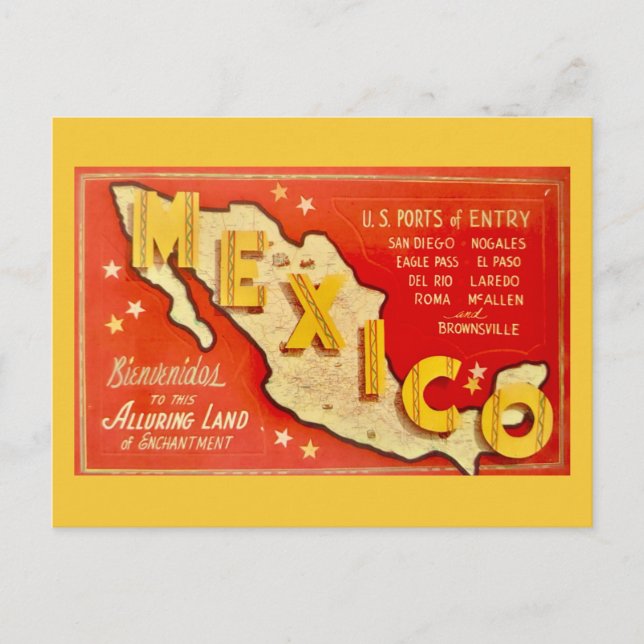 Tarjeta Postal Muy Vintage de México (Anverso)