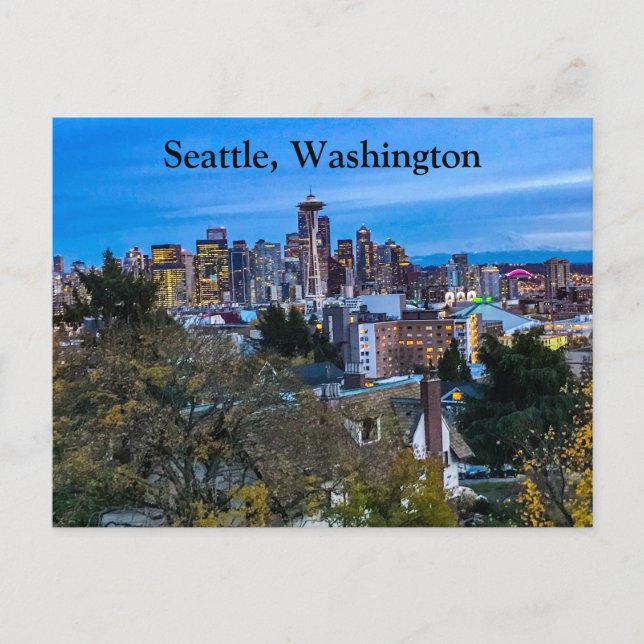 Tarjeta postal n° 7 de Skyline Seattle (Anverso)