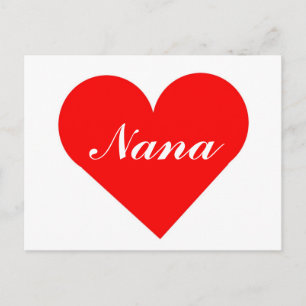 Tarjeta Postal Nana de Corazón Rojo