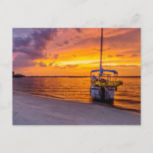 Tarjeta postal Navarre Florida Fire Sunset Blank