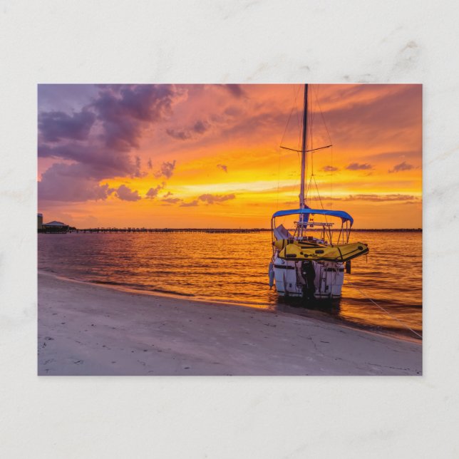 Tarjeta postal Navarre Florida Fire Sunset Blank (Anverso)