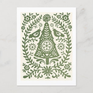 Tarjeta postal - Navidad escandinava verde