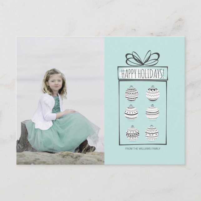 Tarjeta postal navideña de fotos navideñas (Anverso)