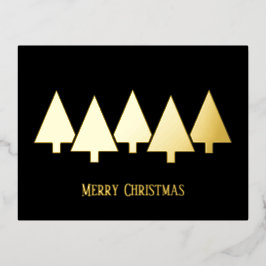 Tarjeta postal navideña de Relieve metalizado negr