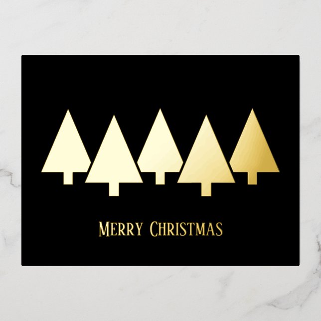 Tarjeta postal navideña de Relieve metalizado negr (Anverso)