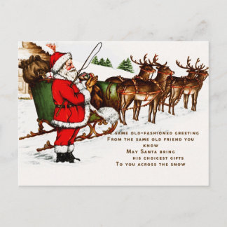 Tarjeta Postal Navideña de Santa Clásico
