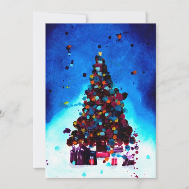 TARJETA POSTAL navideña, Postal árbol navideño (Anverso)