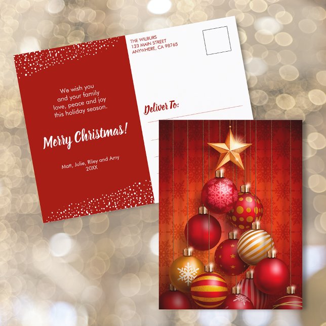 Tarjeta postal navideña roja (Subido por el creador)