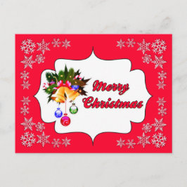 Tarjeta postal navideña roja de las bellezas navid