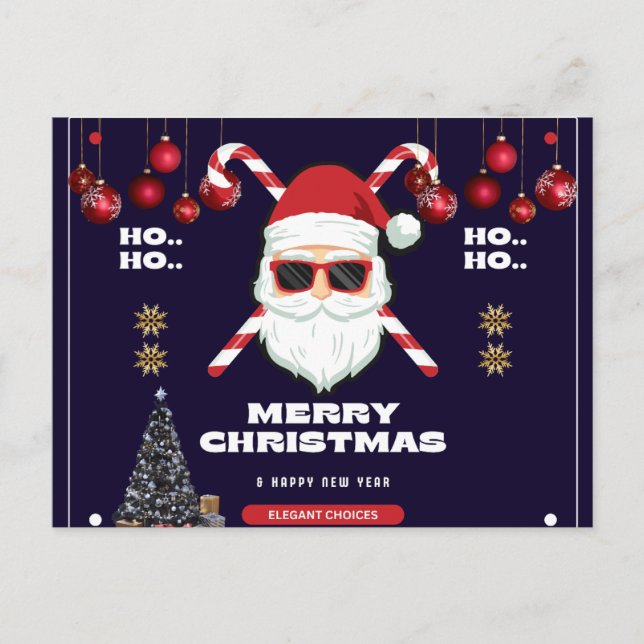 Tarjeta postal navideña - Un saludo de vacaciones  (Anverso)