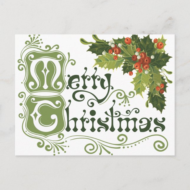 Tarjeta postal navideña vintage (Anverso)