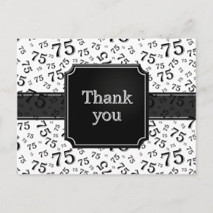 Tarjeta postal negra/blanca con patrón numérico 'G